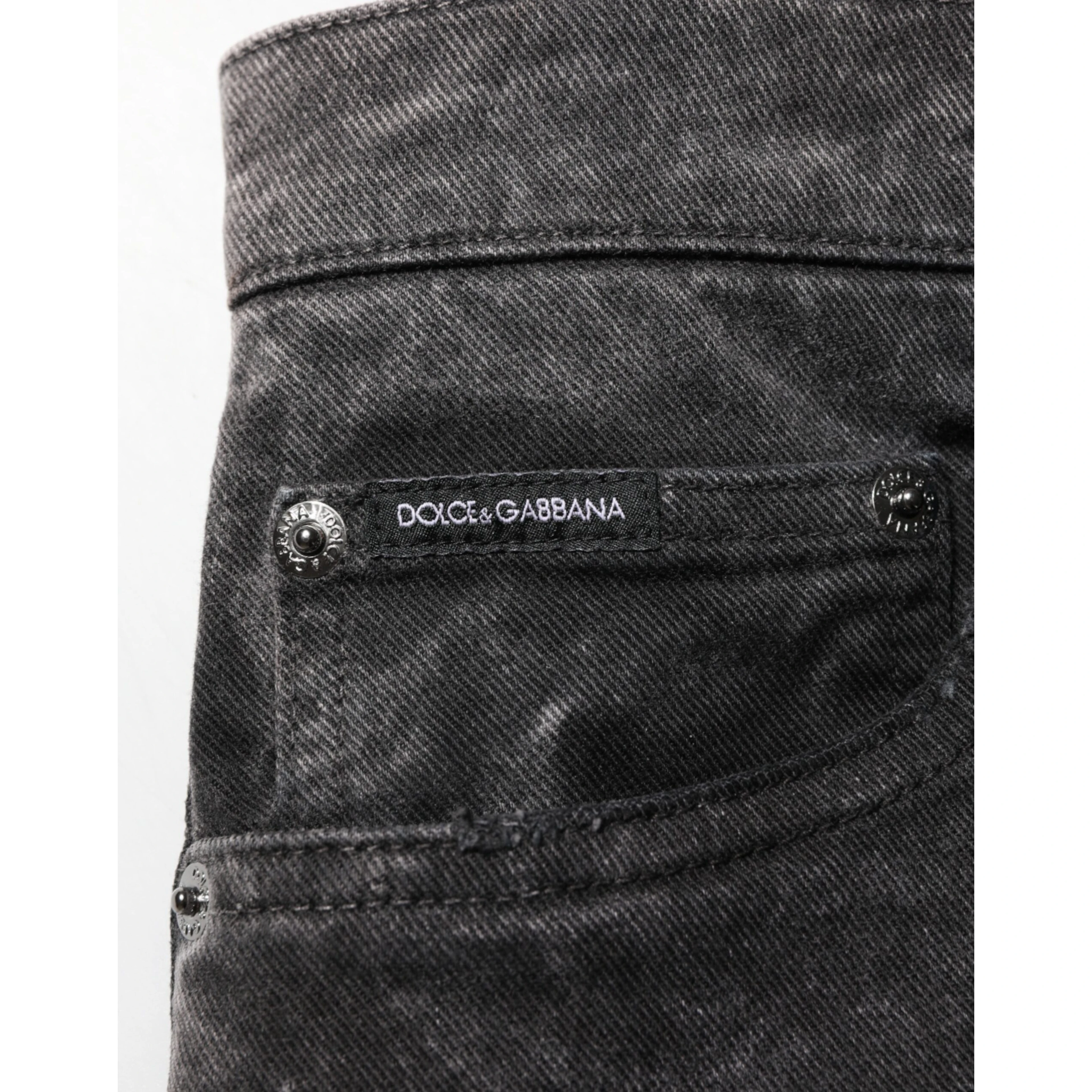 Black Cotton Mid Waist Denim Men Bermuda Short
