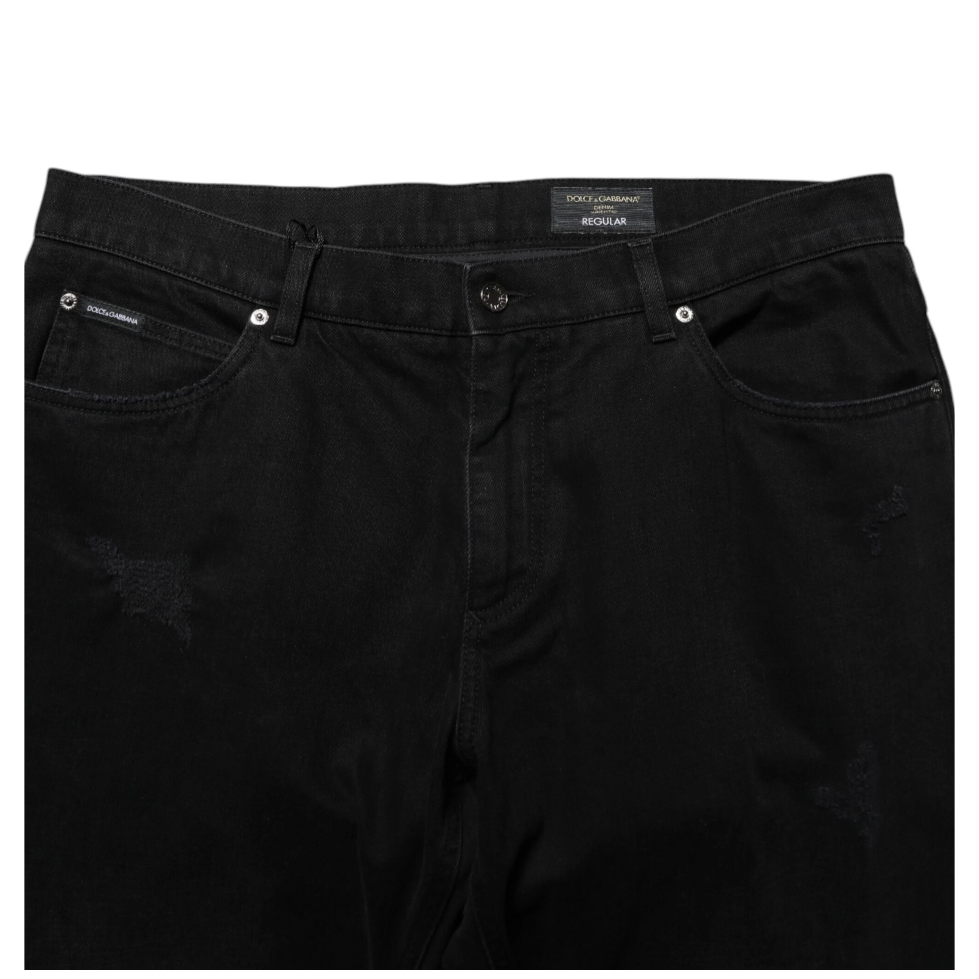 Black Cotton Regular Denim Men Trouser Jeans