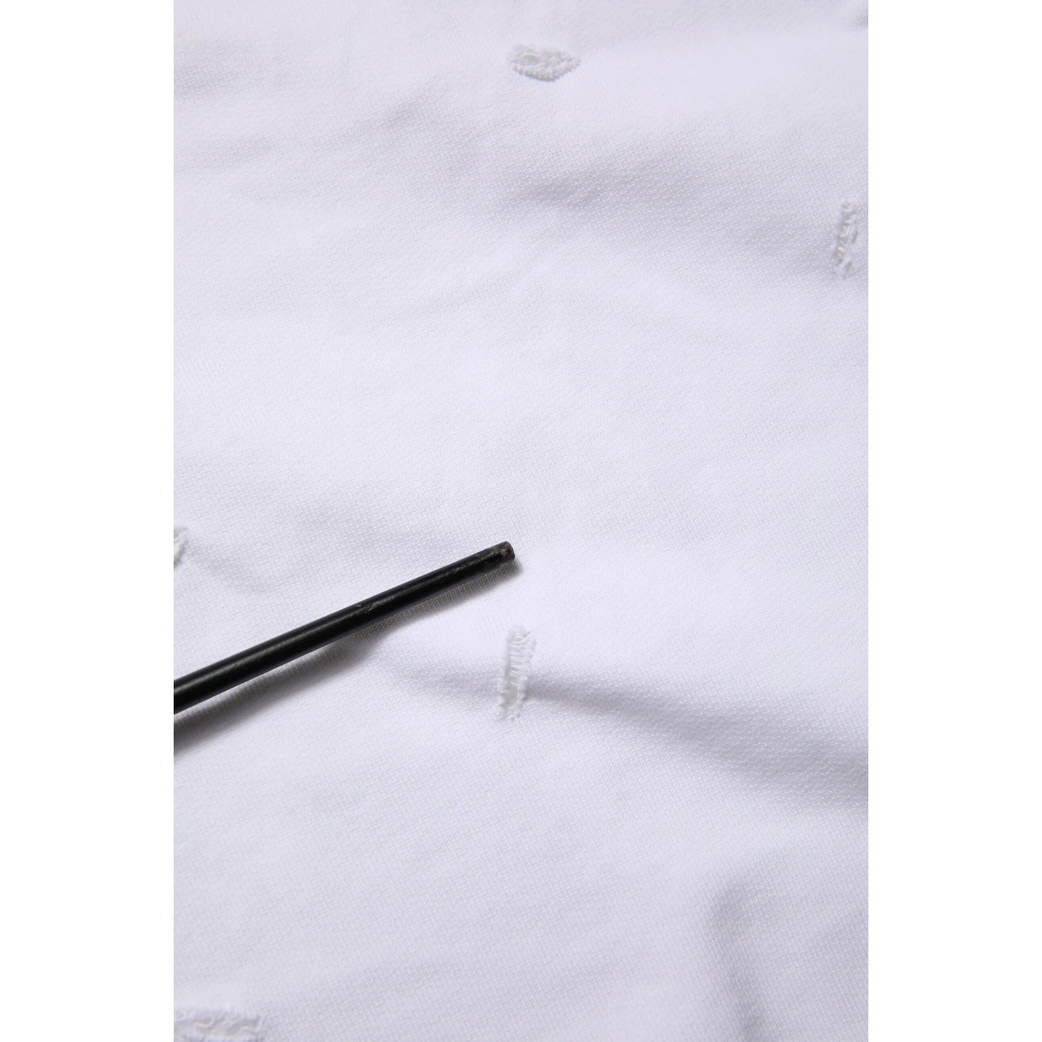 White Ripped Mid Waist Casual Bermuda Short