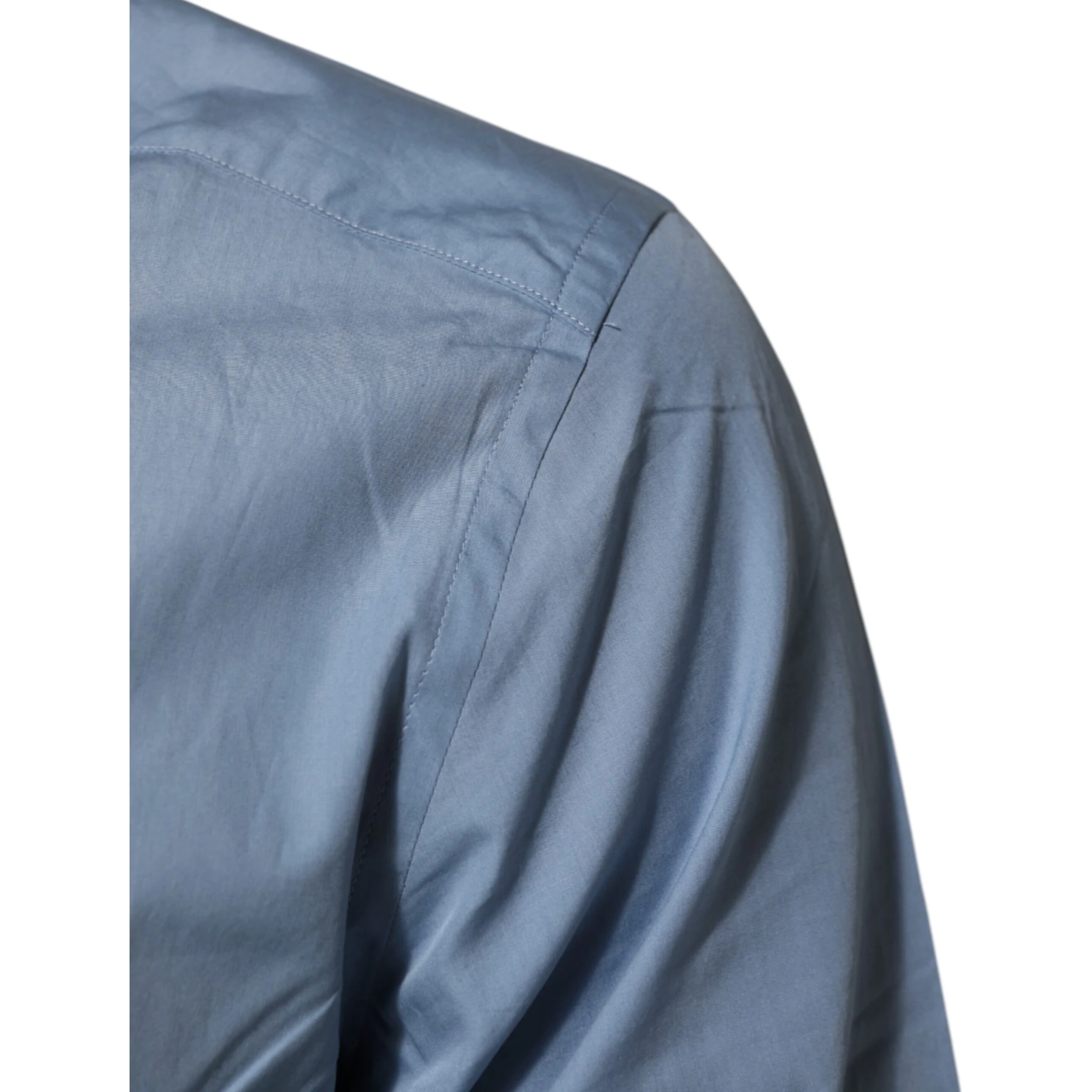 Blue Cotton Collared GOLD Formal Dress Shirt