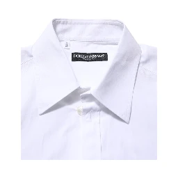 White Logo Plaque Collared Formal Dress  Shirt