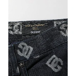 Black DG Monogram Cotton Skinny Denim Jeans