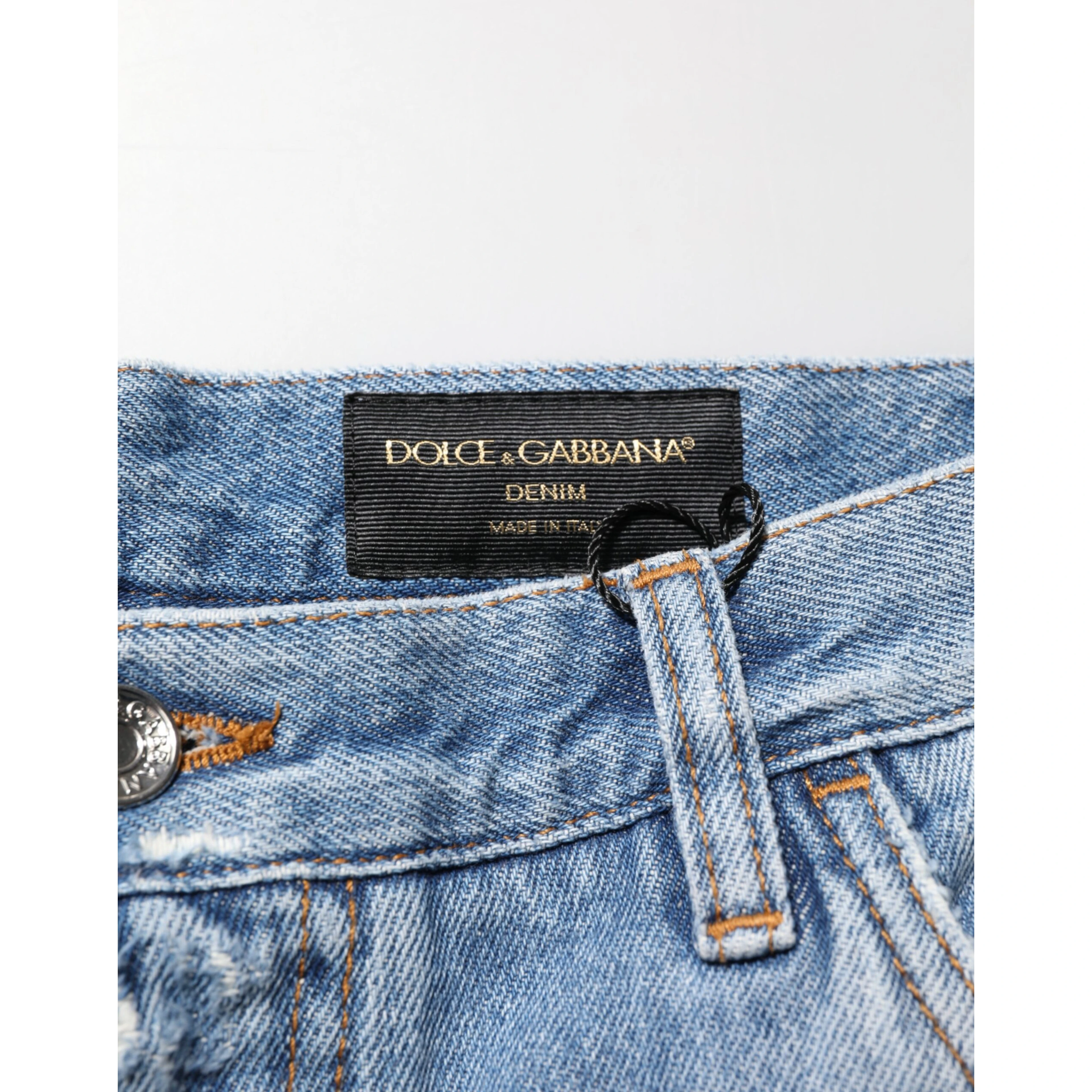 Blue Distressed Ripped Denim Trouser Jeans