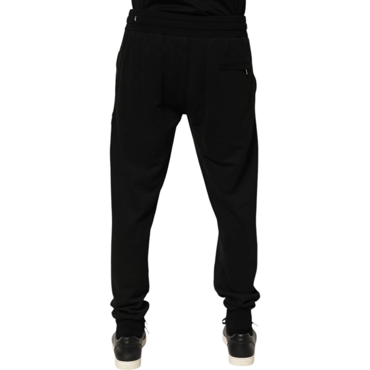 Black Cotton DG Logo Men Jogger Pants