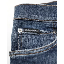 Dark Blue Washed Running Ripped Denim Jeans