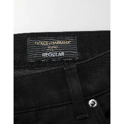 Black Cotton Regular Denim Men Trouser Jeans