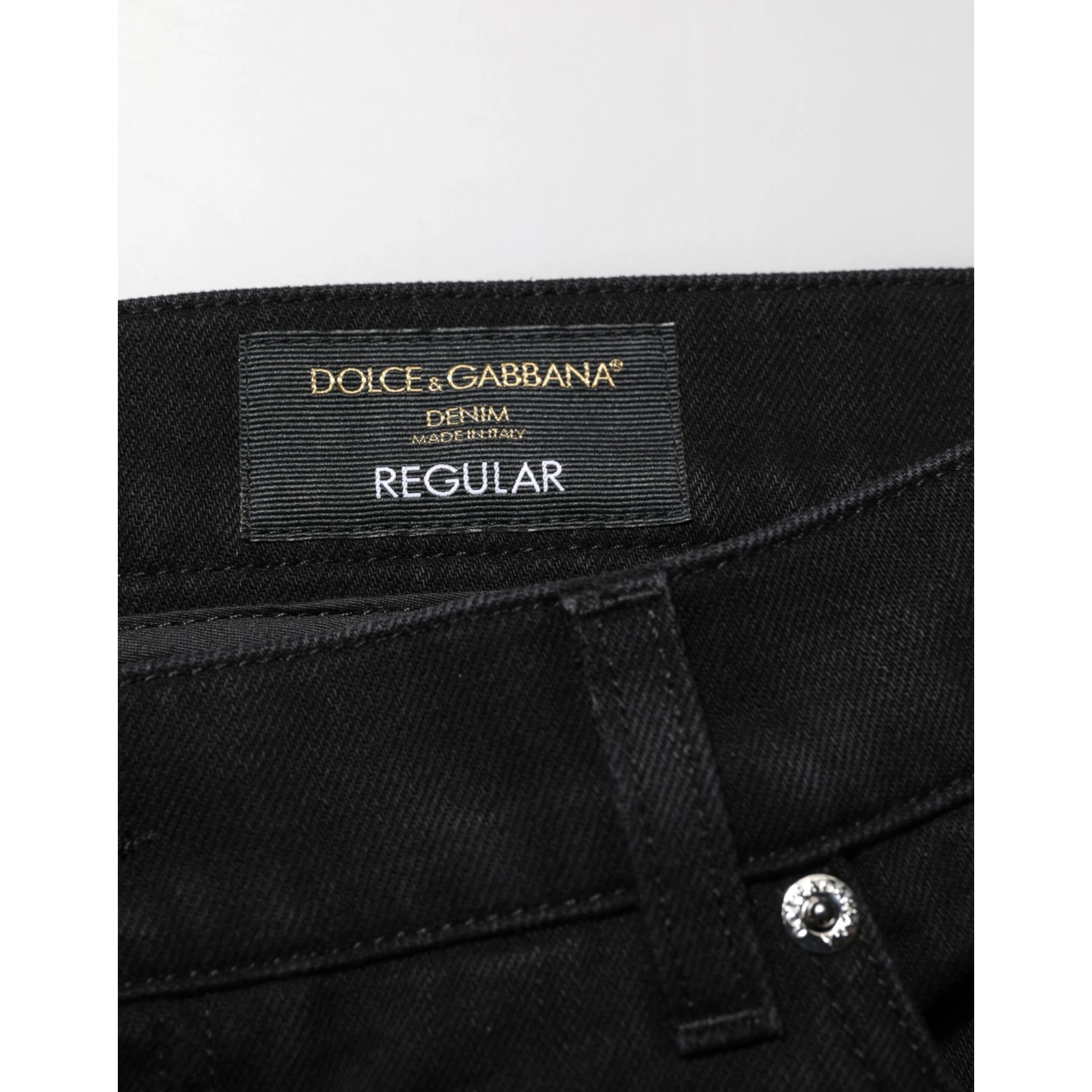 Black Cotton Regular Denim Men Trouser Jeans