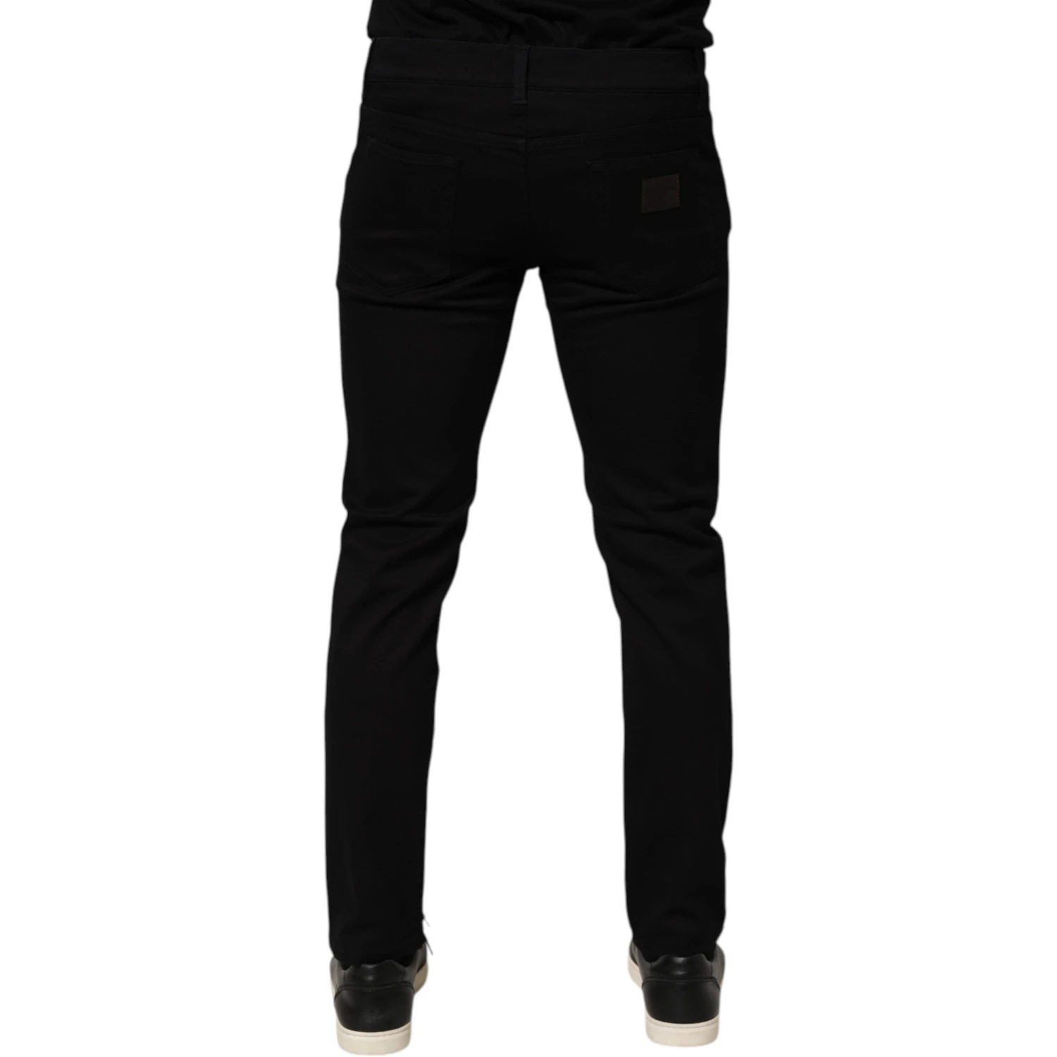 Black Cotton Blend Skinny Men Trouser Pants