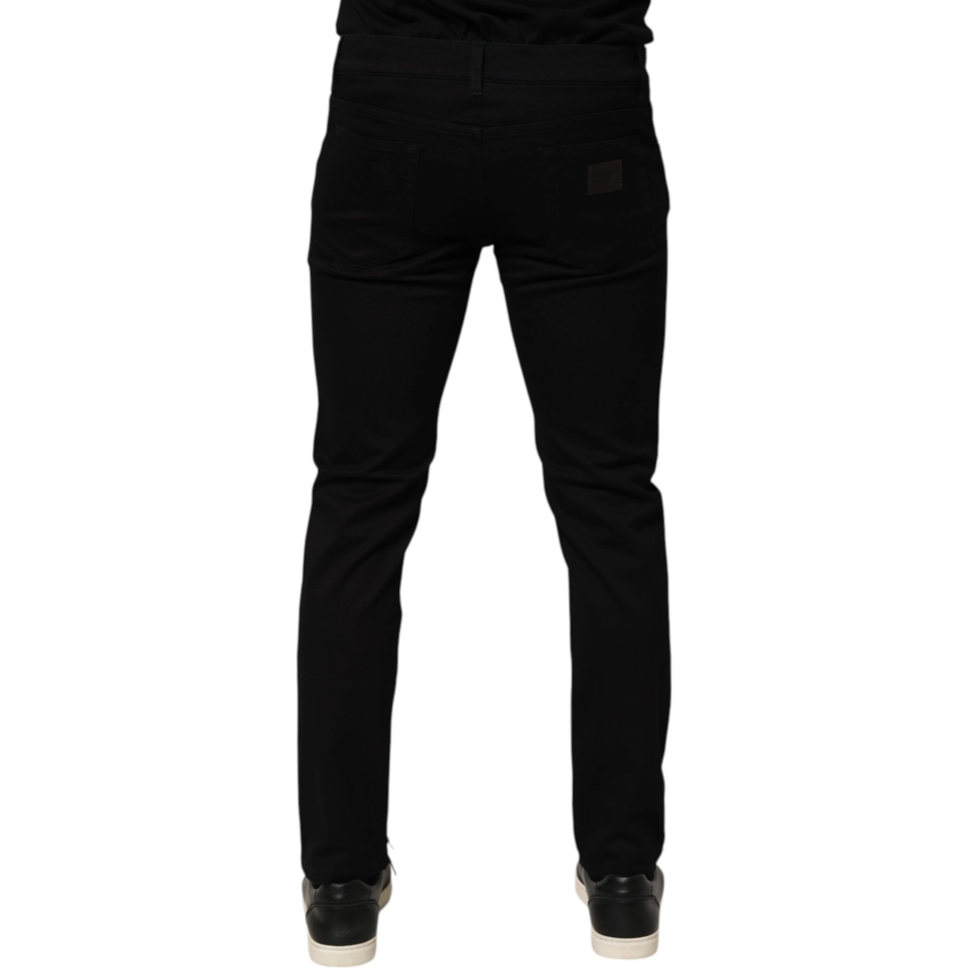 Black Cotton Blend Skinny Men Trouser Pants