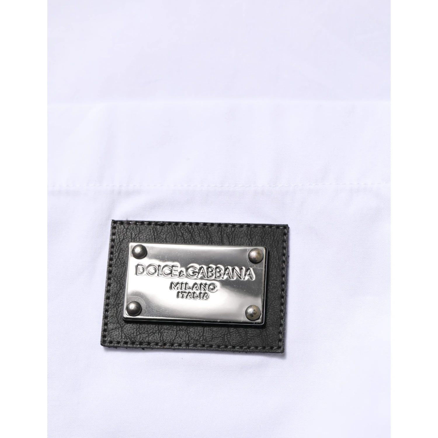 White Logo Plaque Collared Formal Dress  Shirt