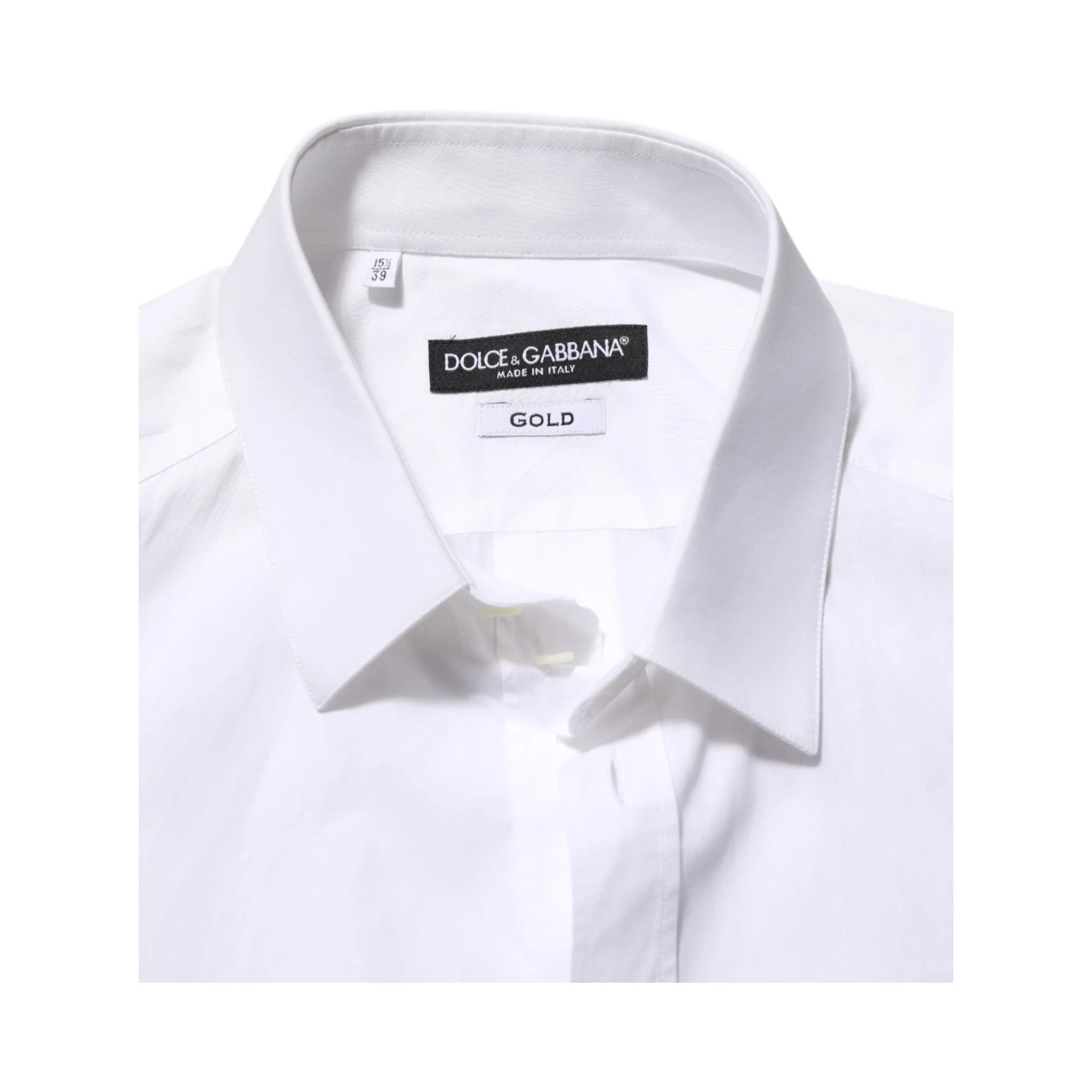 White Cotton GOLD DGPatch Formal Dress Shirt