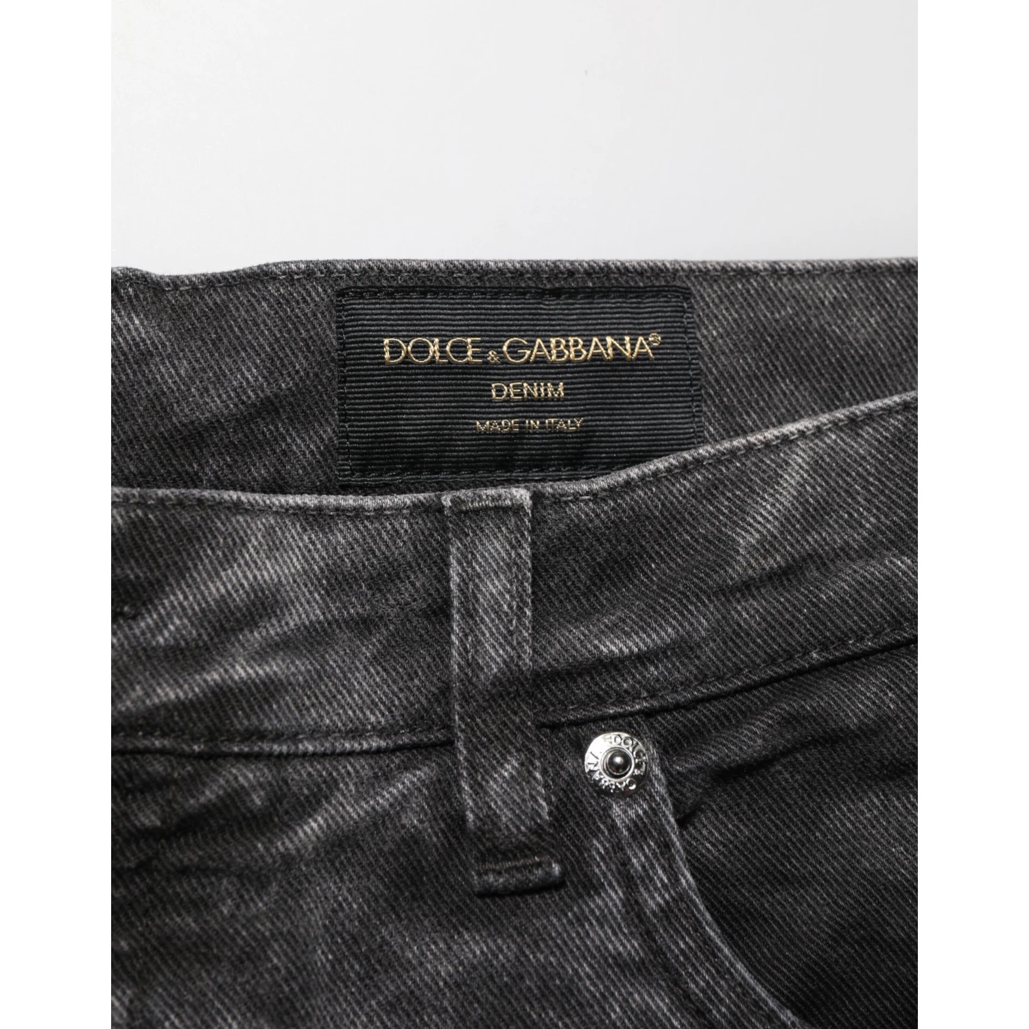 Black Cotton Mid Waist Denim Men Bermuda Short