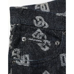 Black DG Monogram Cotton Skinny Denim Jeans