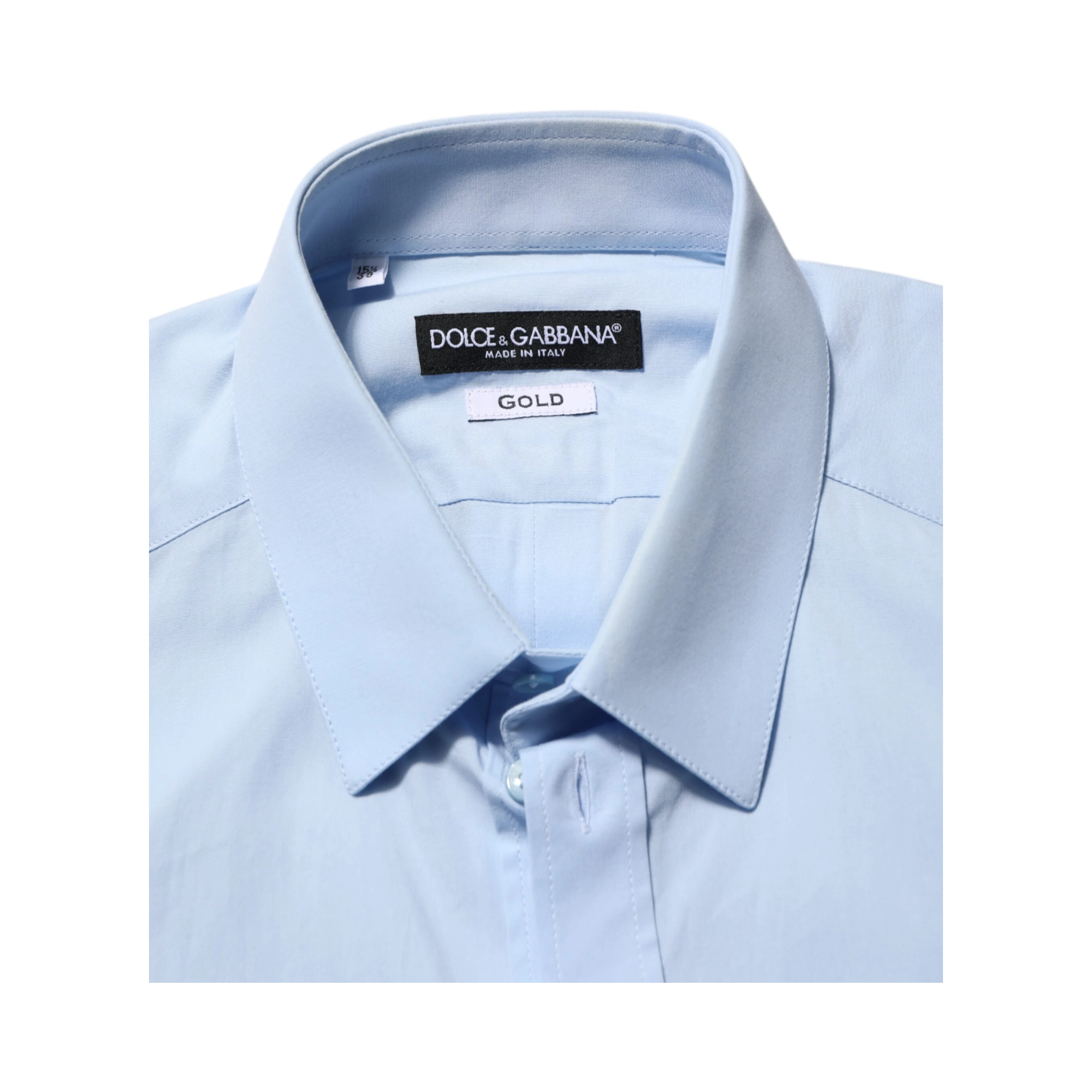 Light Blue Cotton GOLD Formal Men Dress Shirt