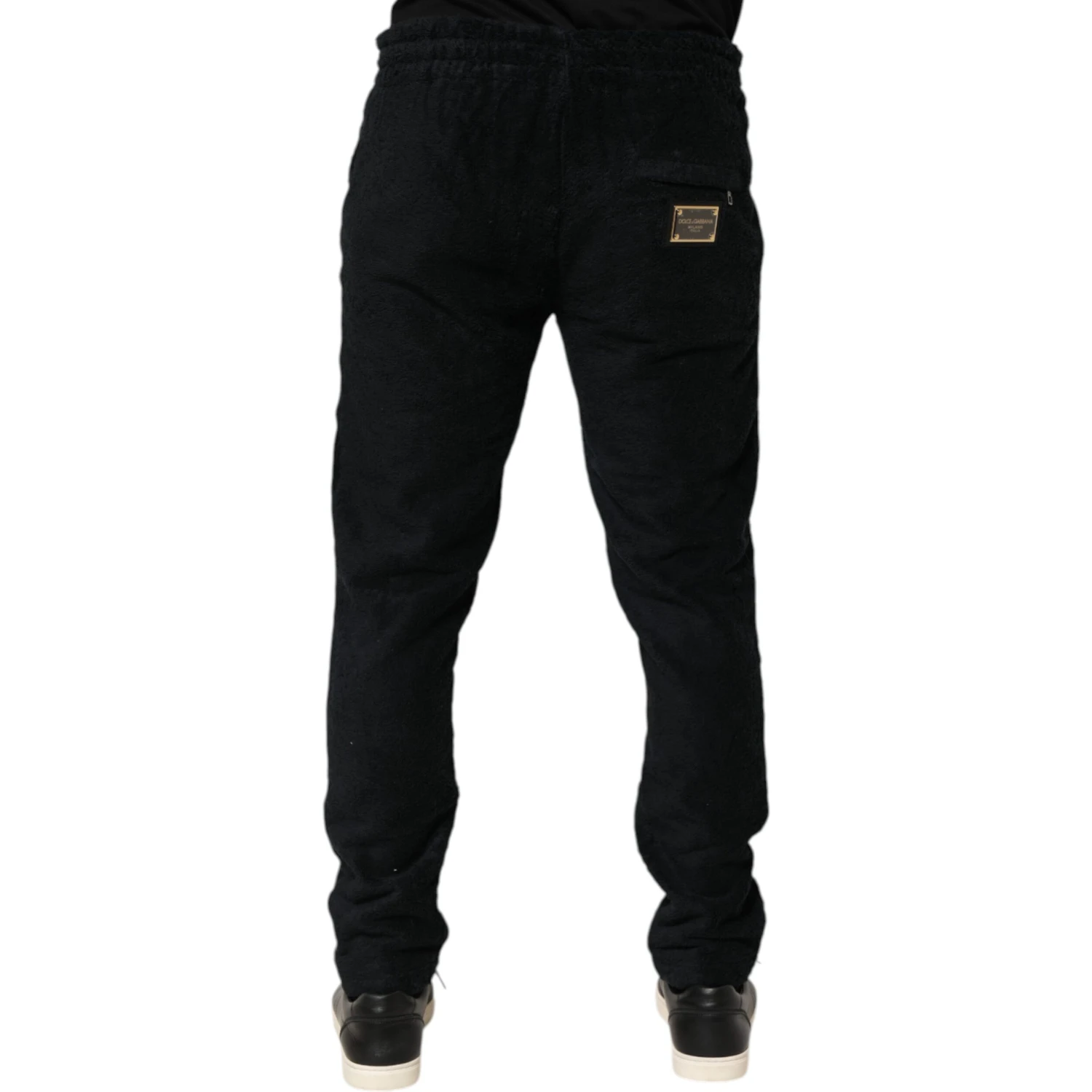 Black Cotton Logo Men Jogger Sweatpants Pants