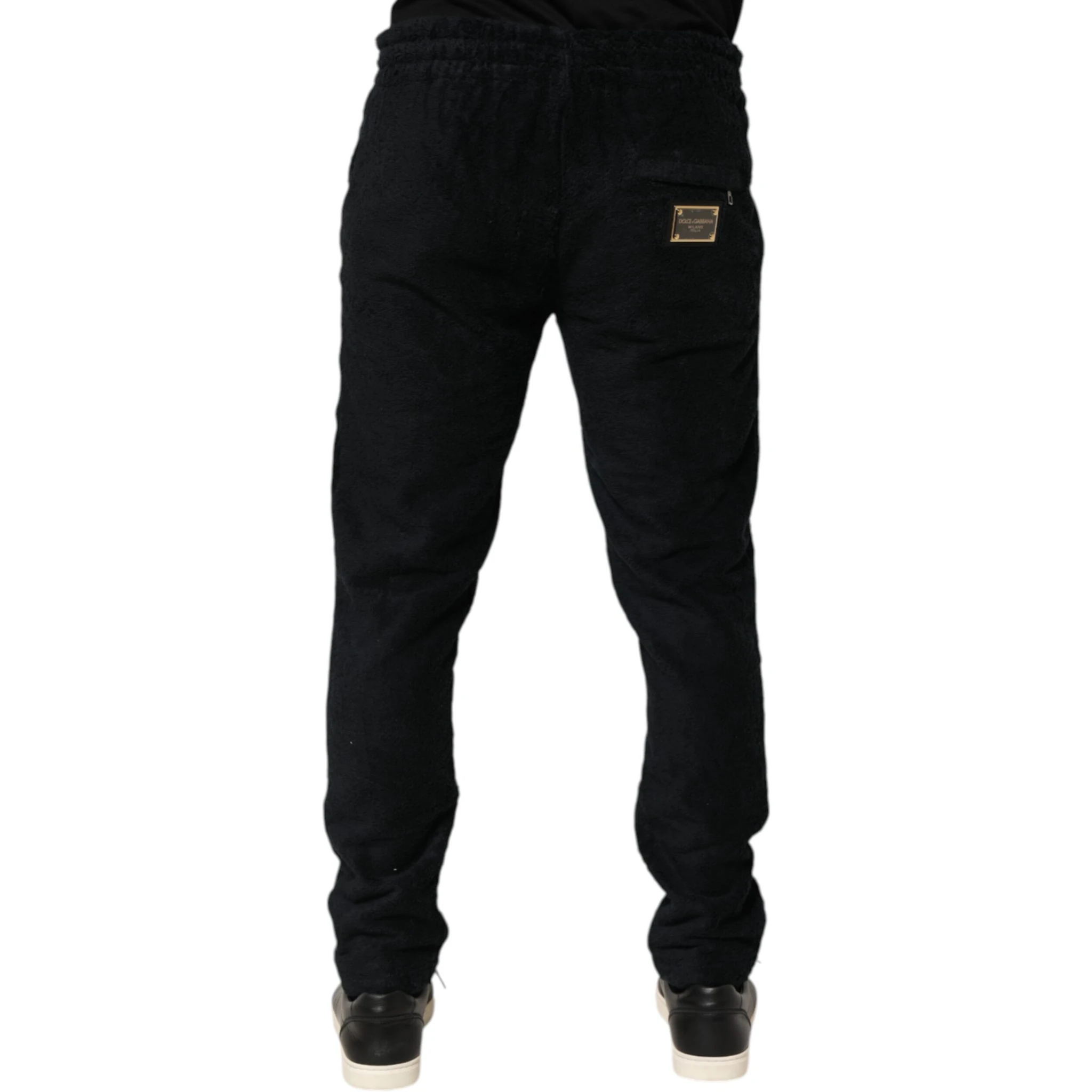 Black Cotton Logo Men Jogger Sweatpants Pants