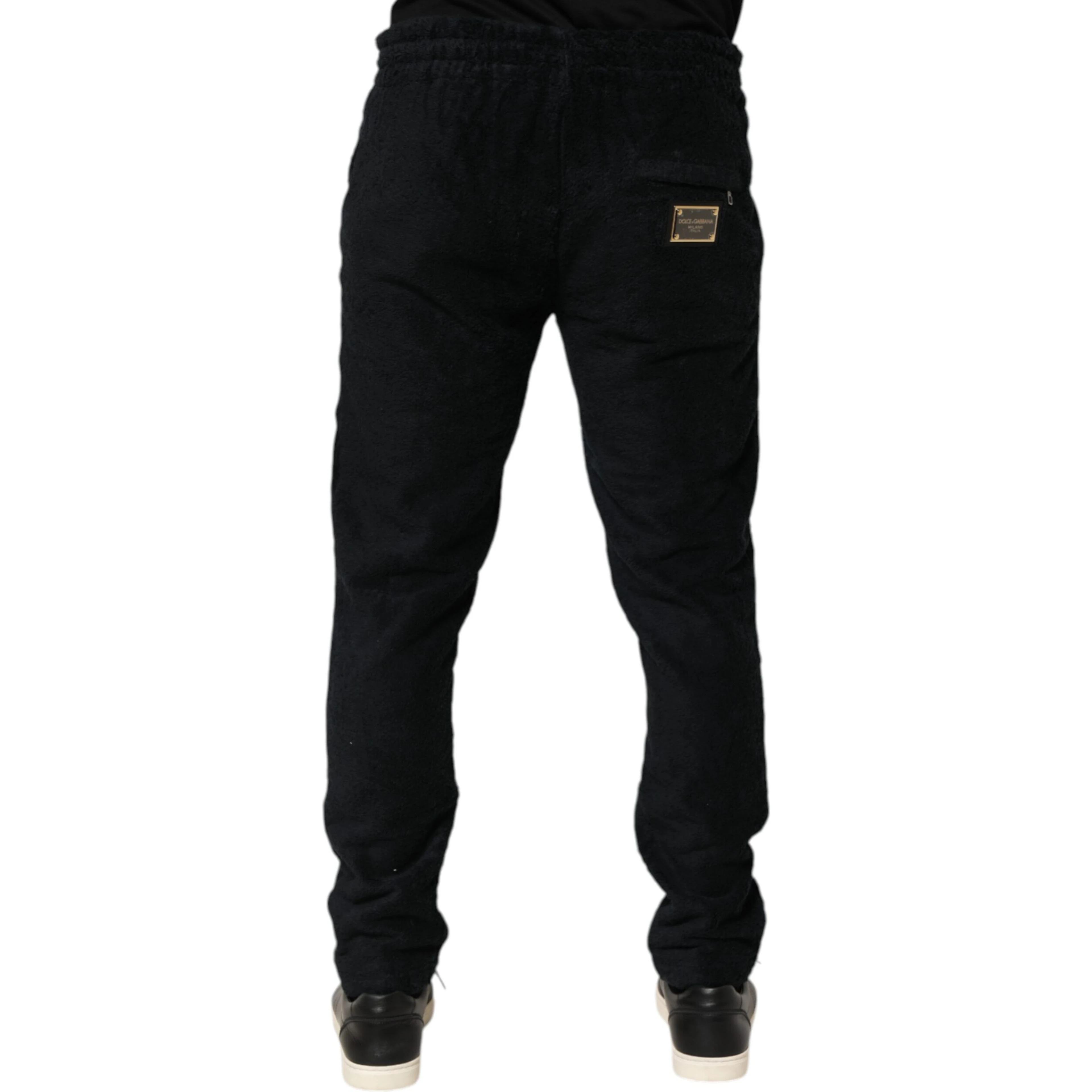 Black Cotton Logo Men Jogger Sweatpants Pants