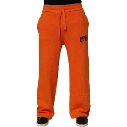 Orange Cotton DG VIB3 Logo Drawstring Sweatpants Pants