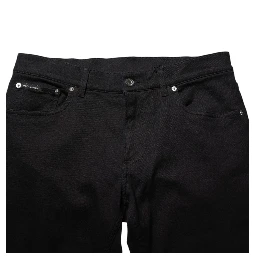 Black Cotton Blend Skinny Men Trouser Pants