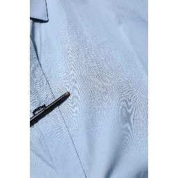 Blue Cotton Collared GOLD Formal Dress Shirt