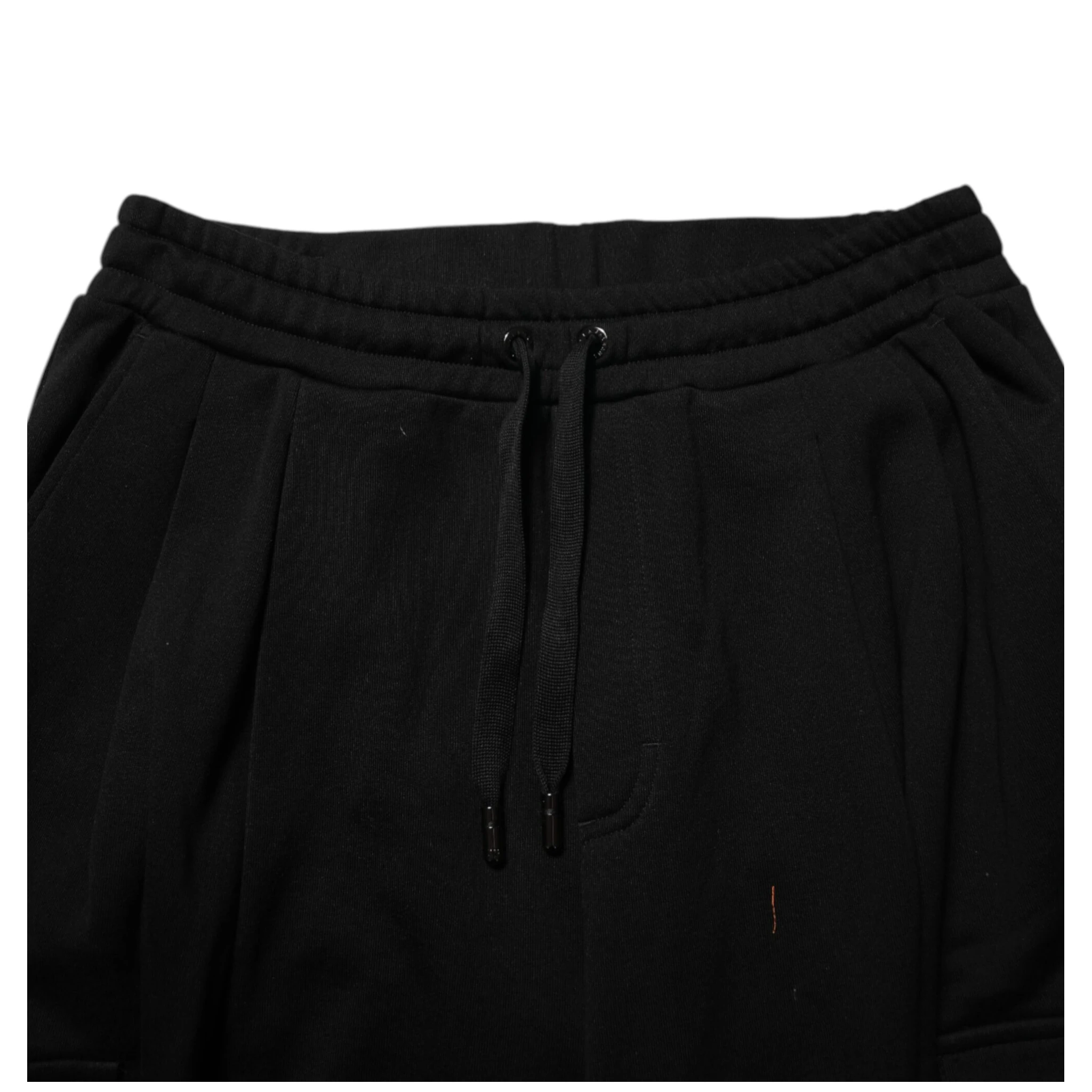Black Cotton Blend Cargo Joggers Drawstring Pants