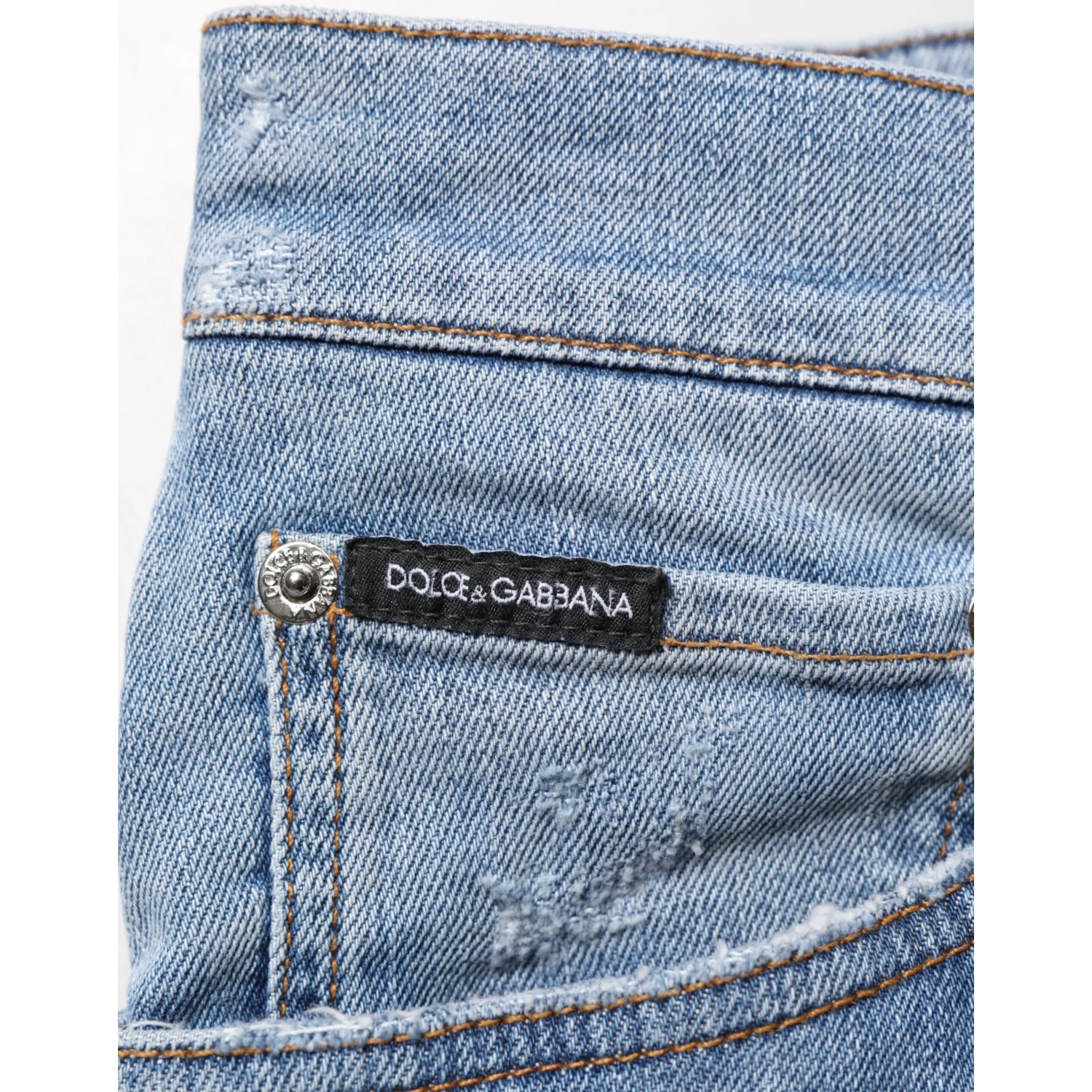 Blue Tattered Slim Fit Cotton Denim Jeans