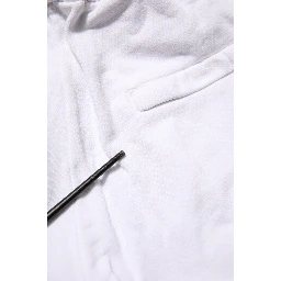 White Cotton Cargo Trousers Logo Patch Pants