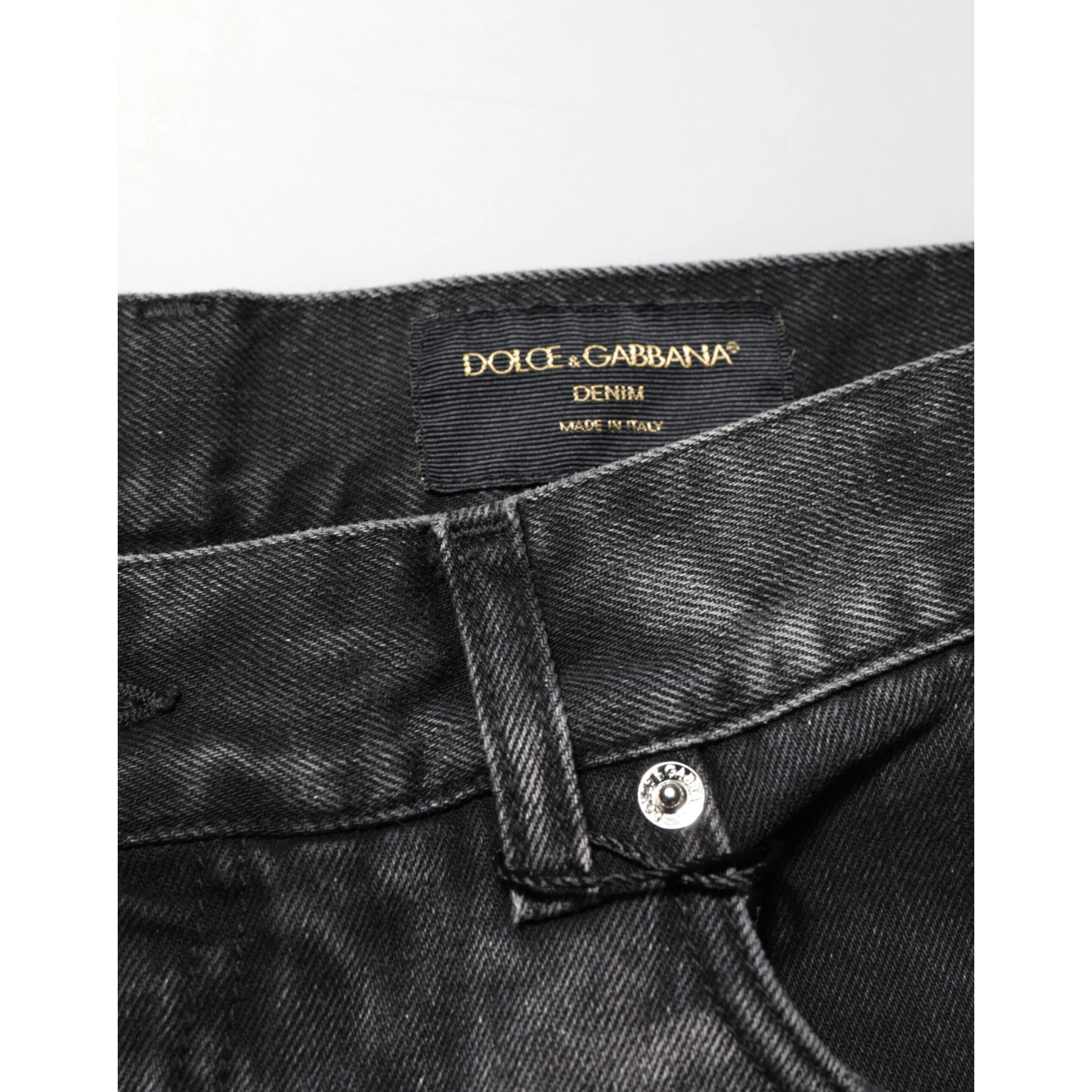 Black Marbled Effect Straight Men Denim Jeans