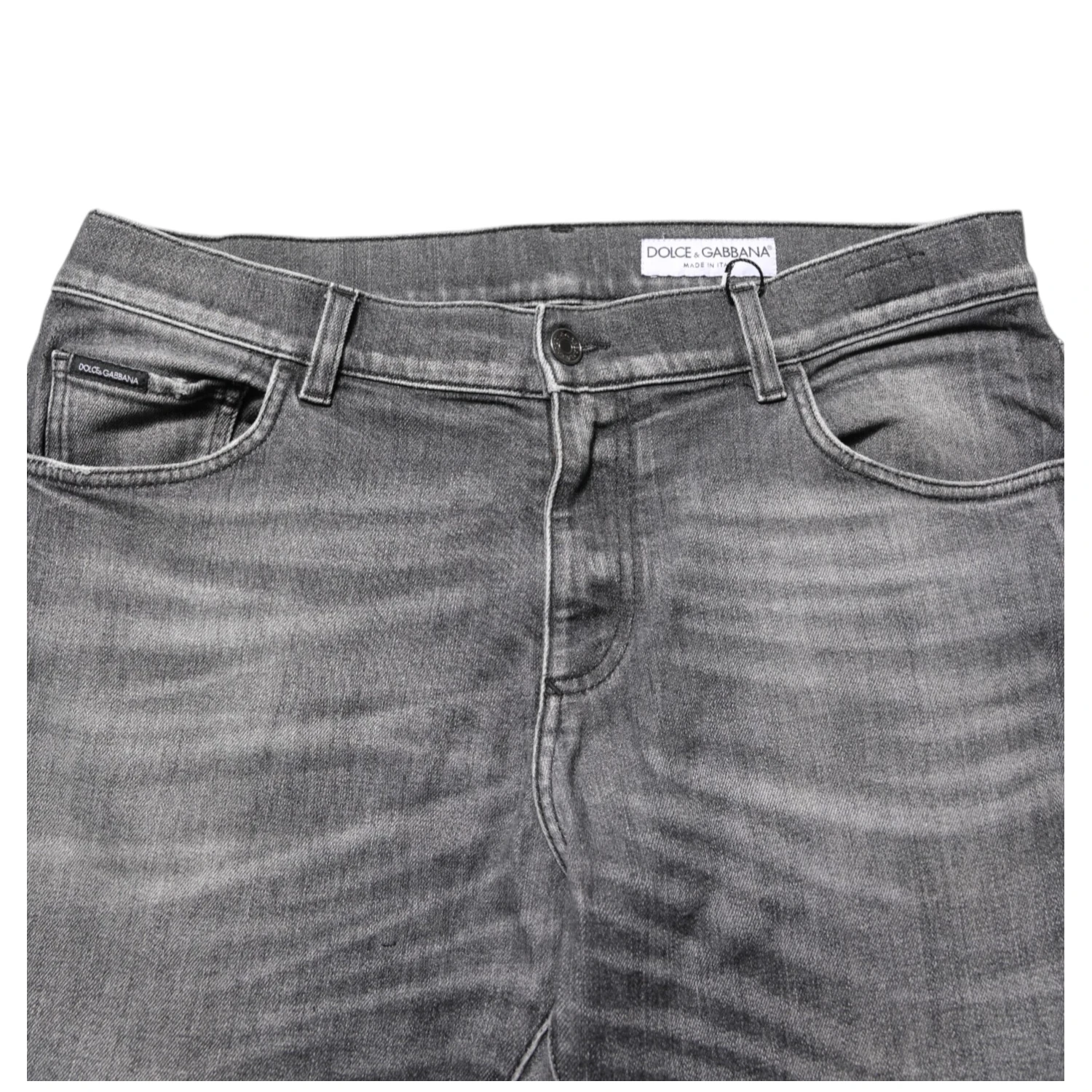 Grey Cotton Denim Slim Fit Distressed Pants Jeans