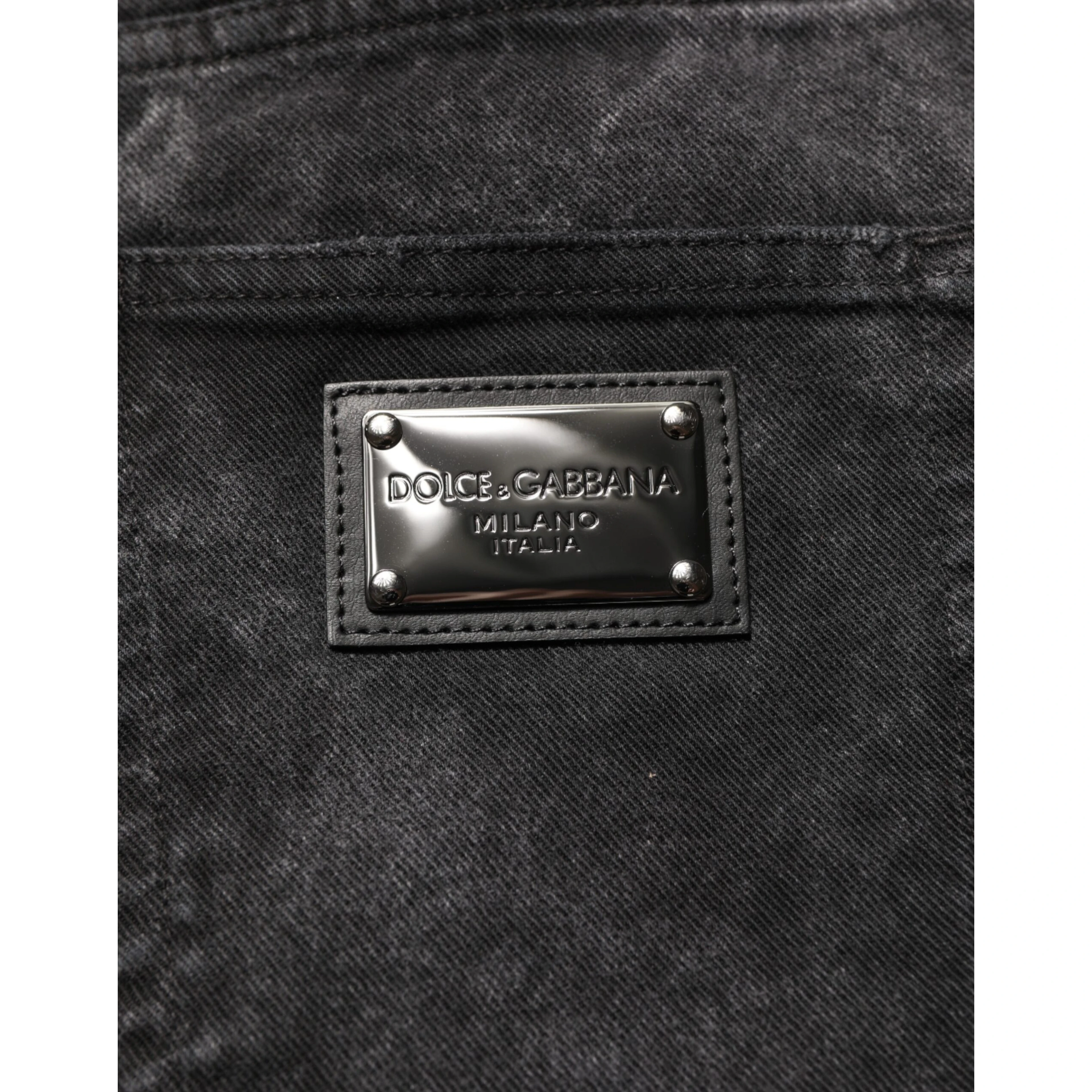 Black Cotton Mid Waist Denim Men Bermuda Short