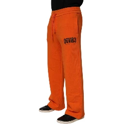 Orange Cotton DG VIB3 Logo Drawstring Sweatpants Pants