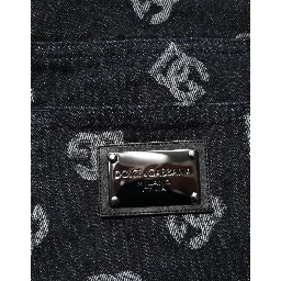 Black DG Monogram Cotton Skinny Denim Jeans