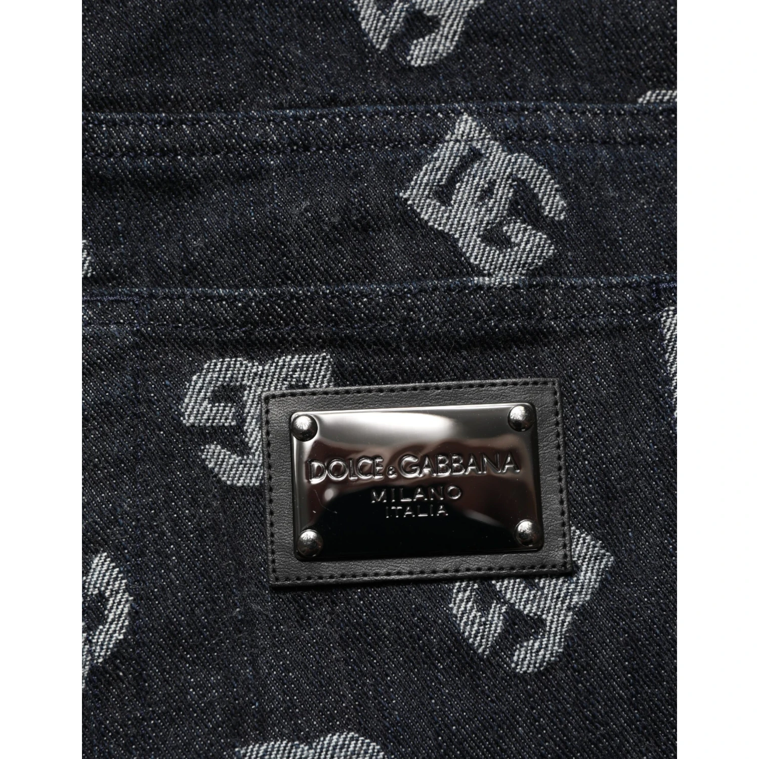 Black DG Monogram Cotton Skinny Denim Jeans