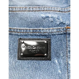 Blue Distressed Ripped Denim Trouser Jeans