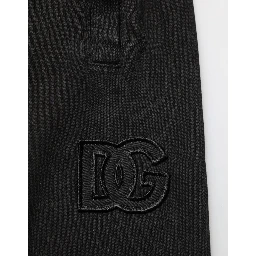 Black Cotton DG Logo Men Jogger Pants