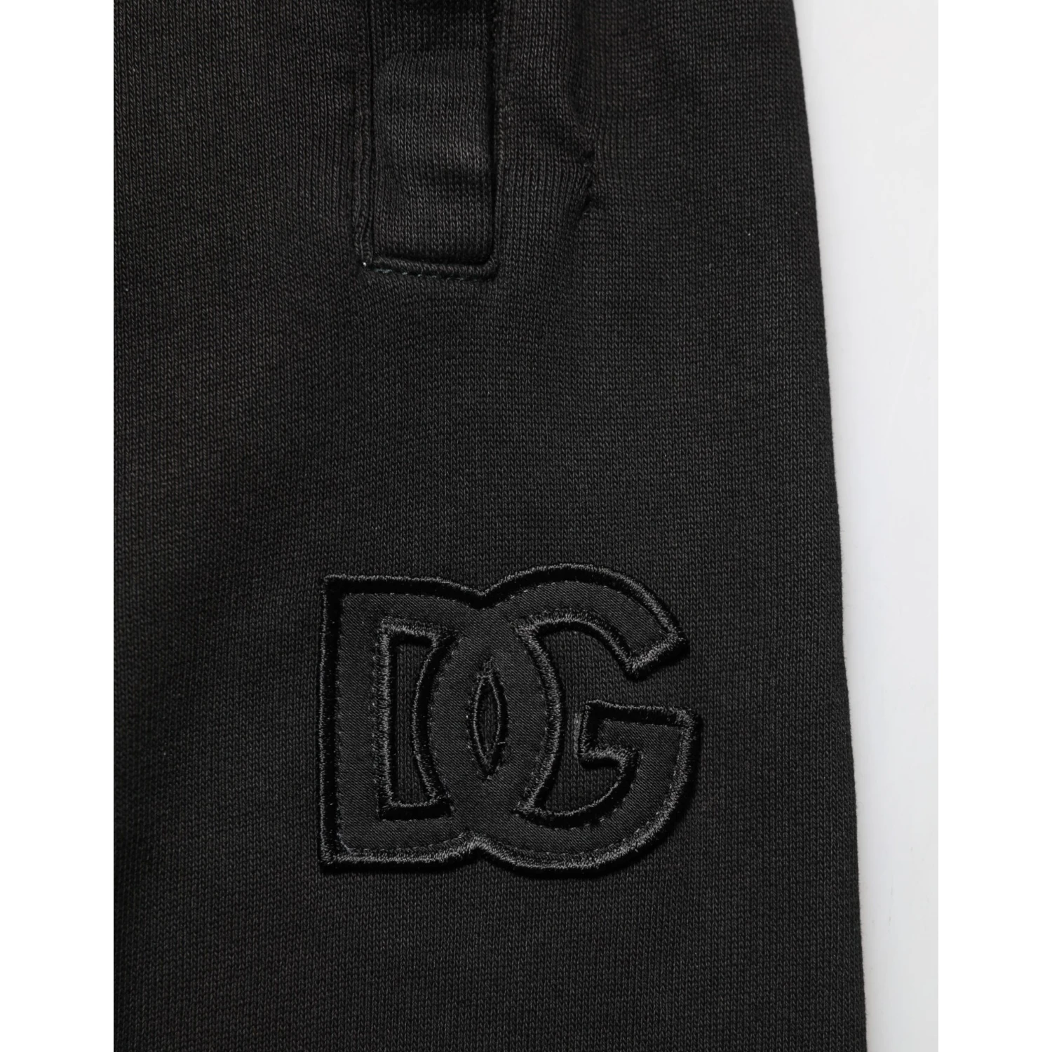 Black Cotton DG Logo Men Jogger Pants