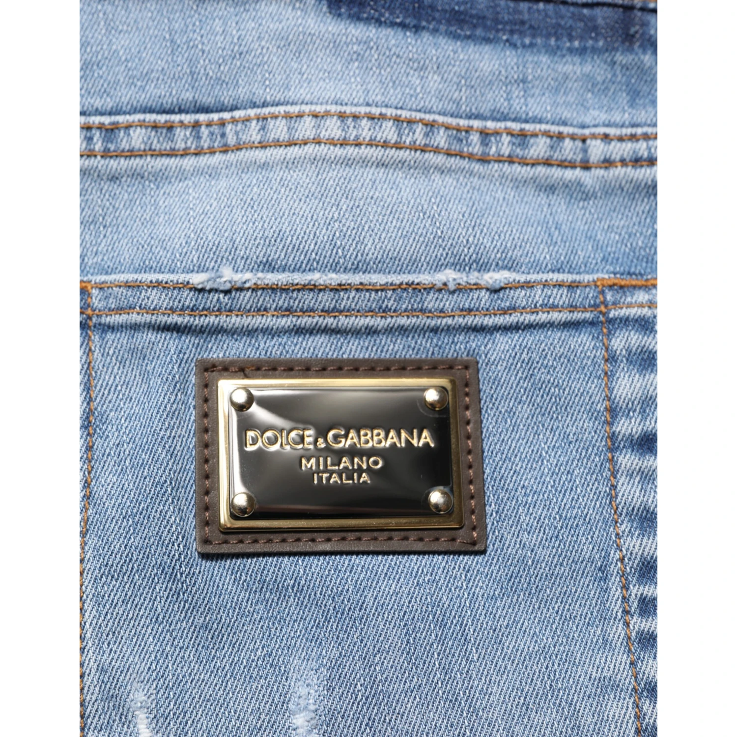 Blue Tattered Slim Fit Cotton Denim Jeans