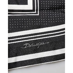 Black White StripeDot Print Casual Polo Shirt