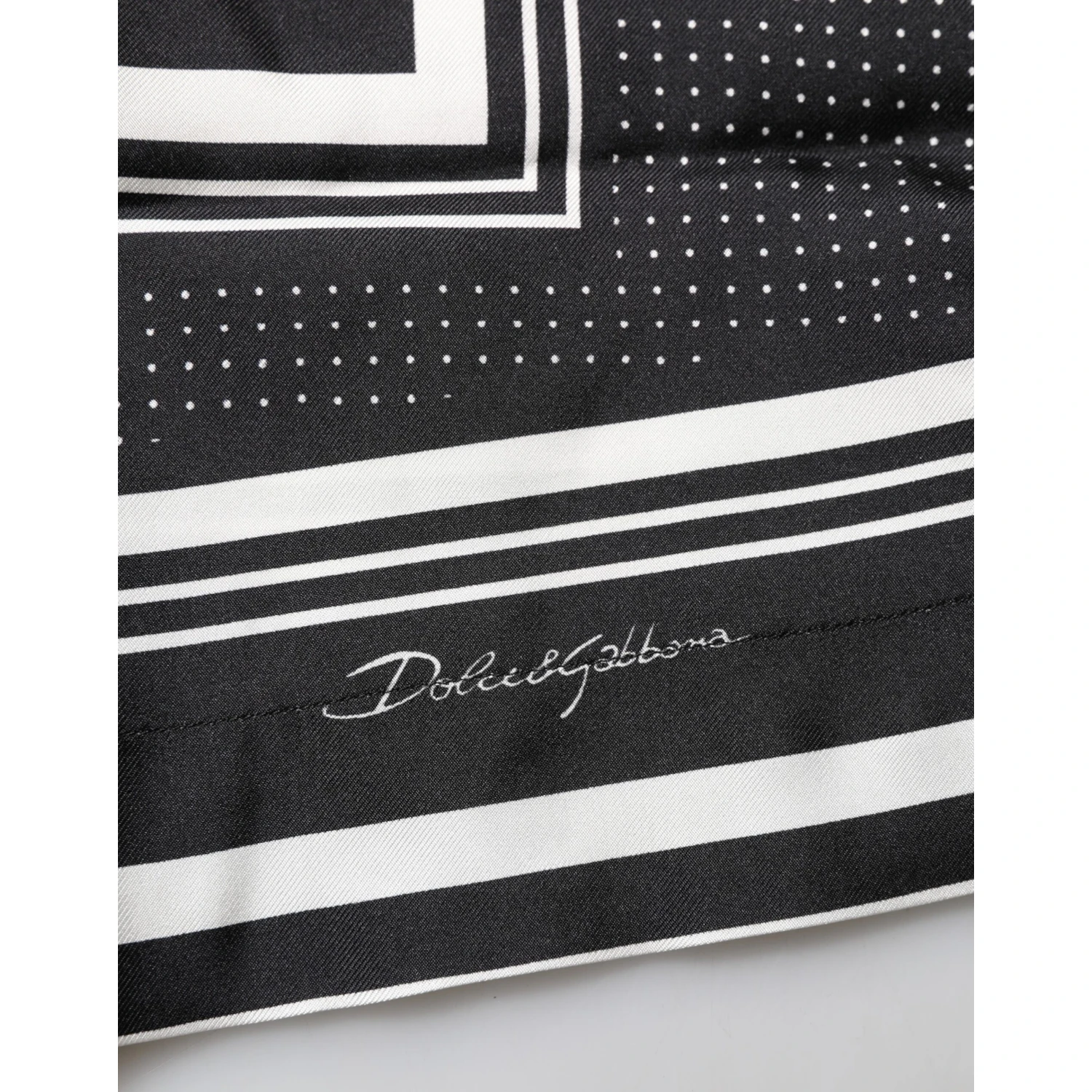 Black White StripeDot Print Casual Polo Shirt