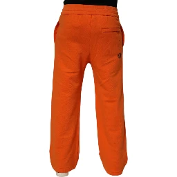 Orange Cotton DG VIB3 Logo Drawstring Sweatpants Pants