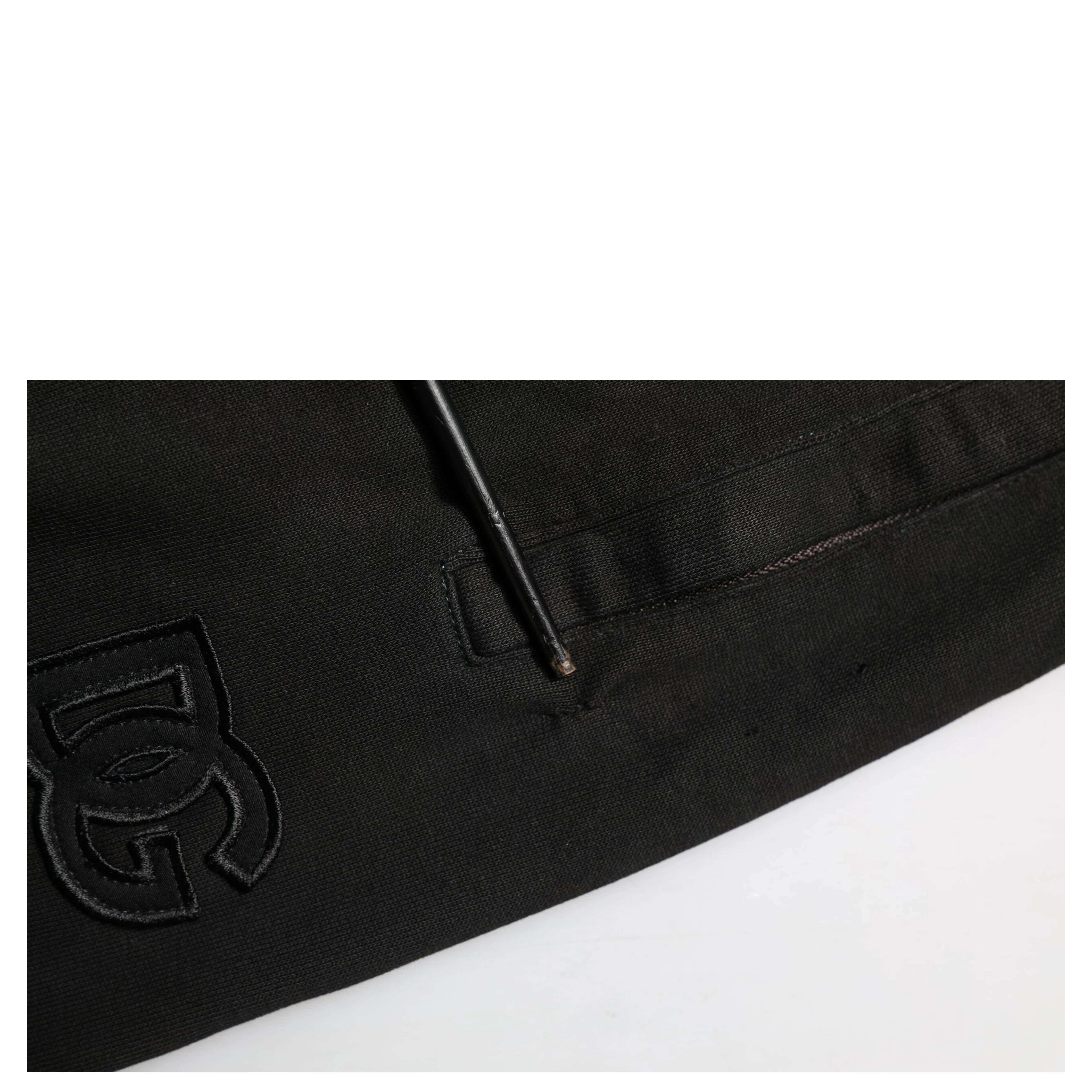 Black Cotton DG Logo Men Jogger Pants