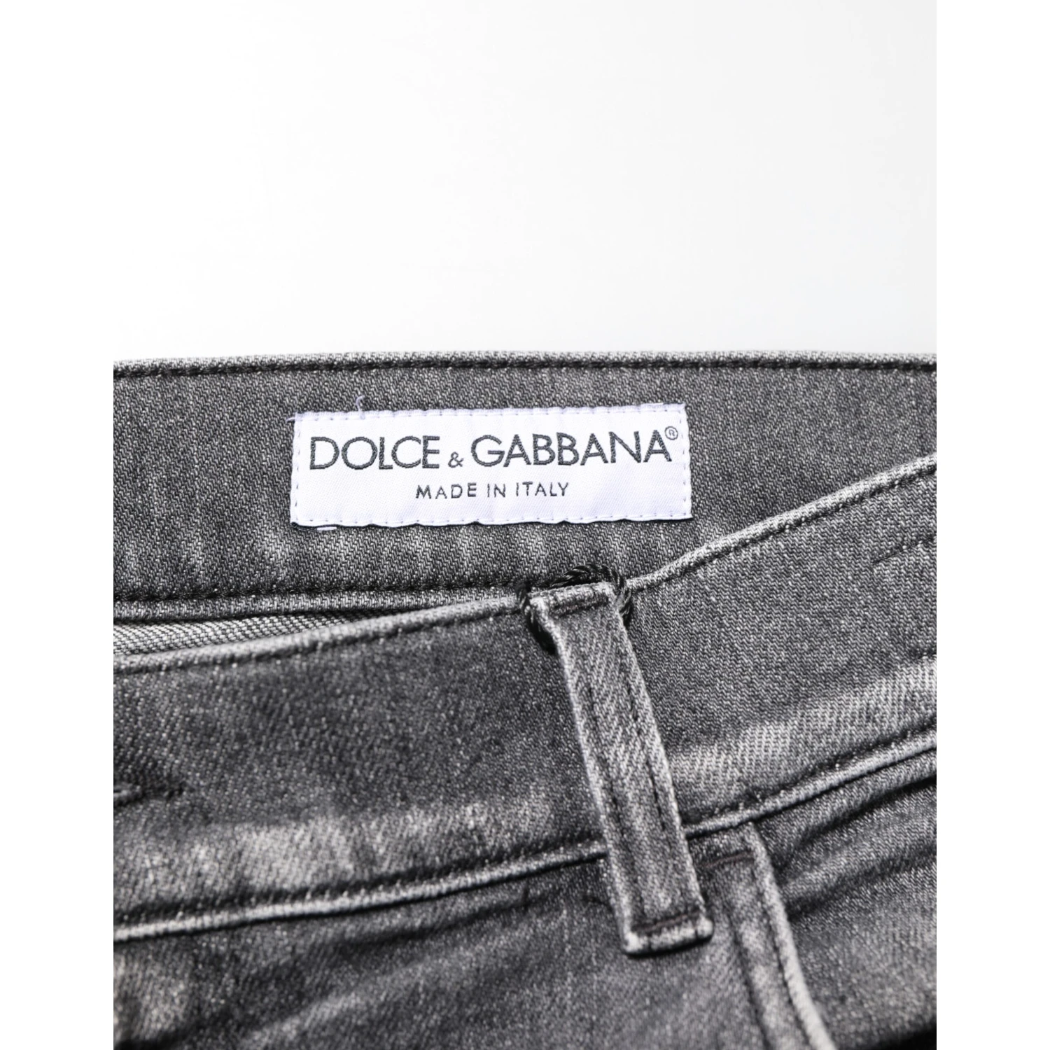 Grey Cotton Denim Slim Fit Distressed Pants Jeans