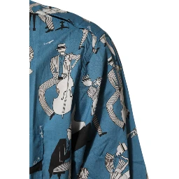 Blue Jazz Printed Cotton Button Front Shirt