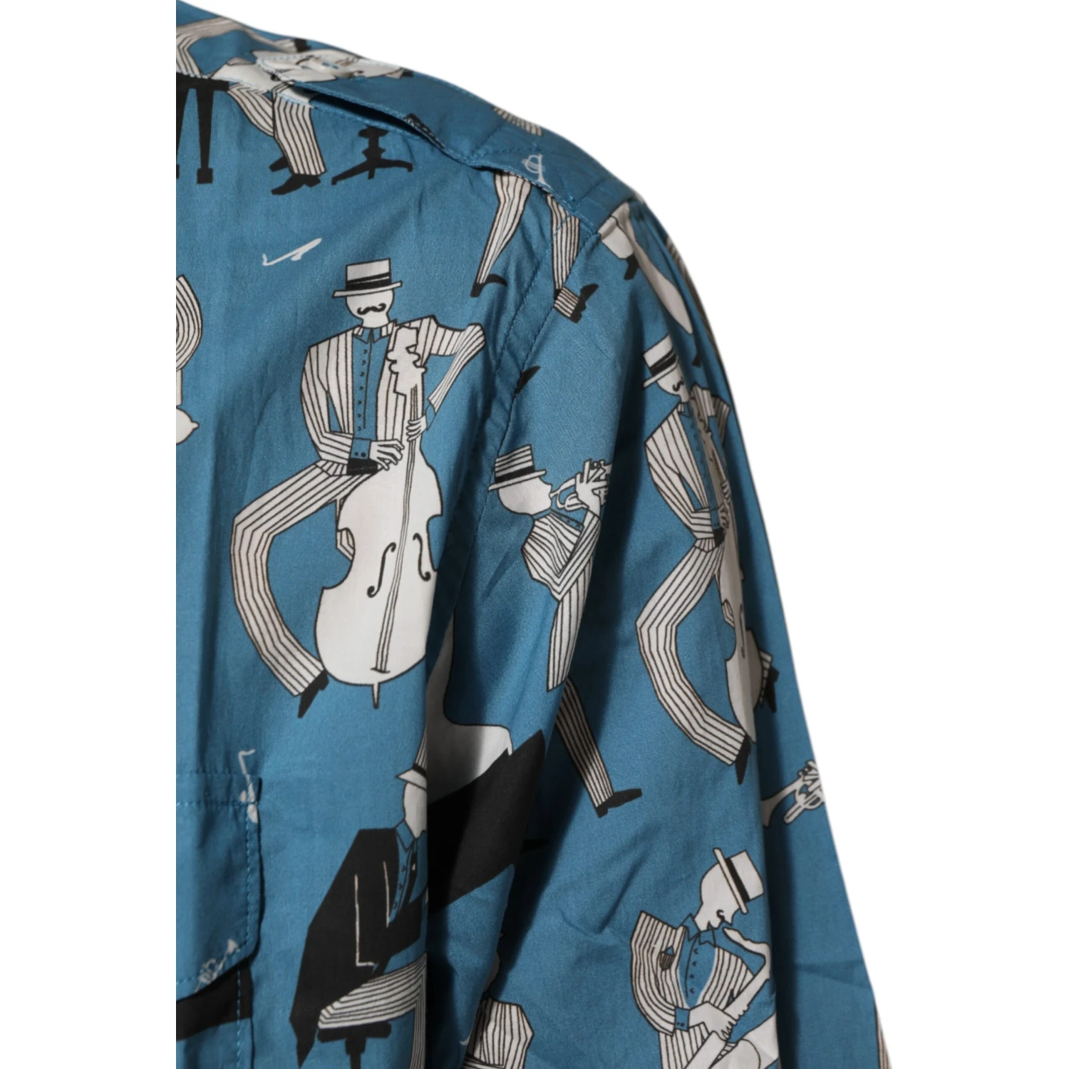 Blue Jazz Printed Cotton Button Front Shirt