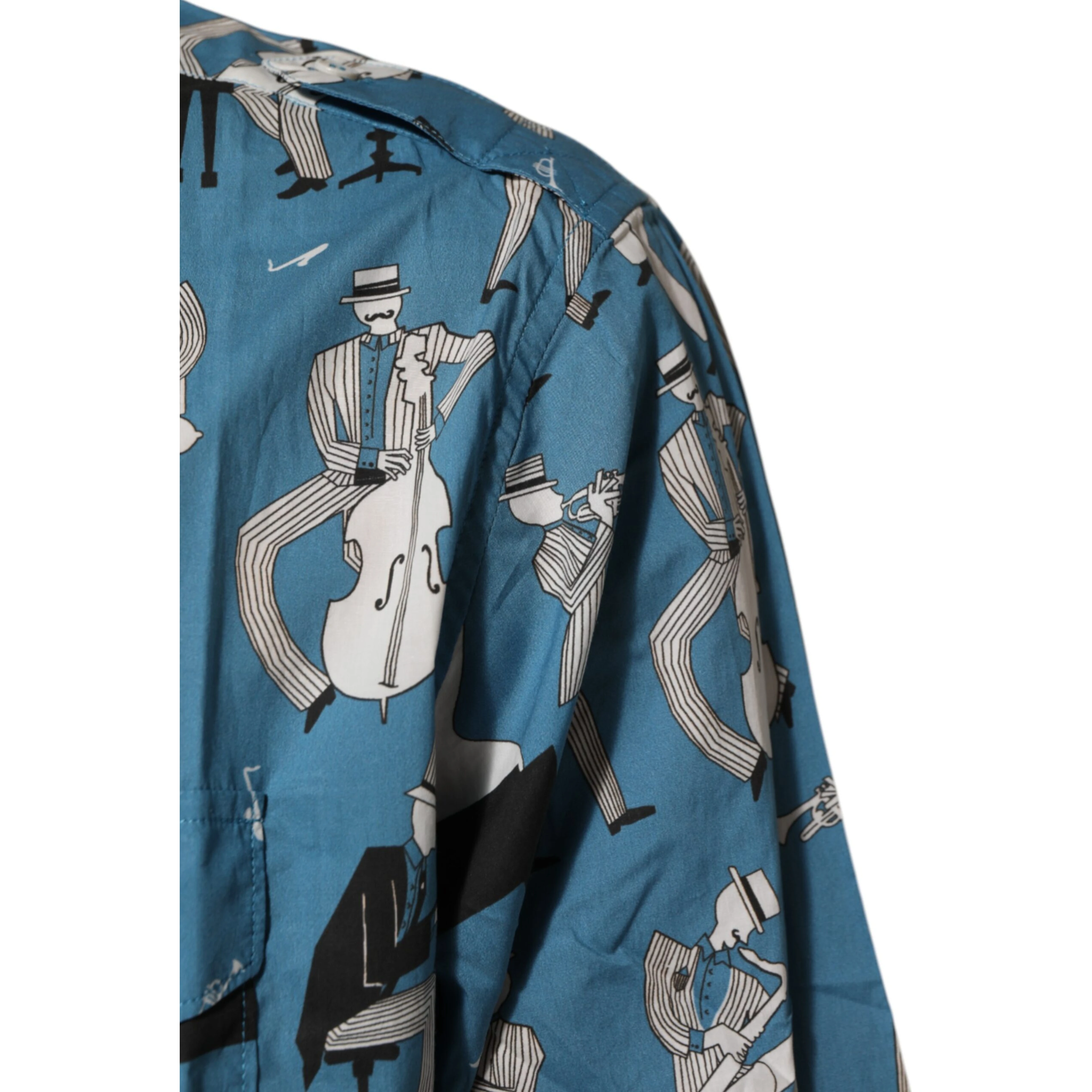 Blue Jazz Printed Cotton Button Front Shirt