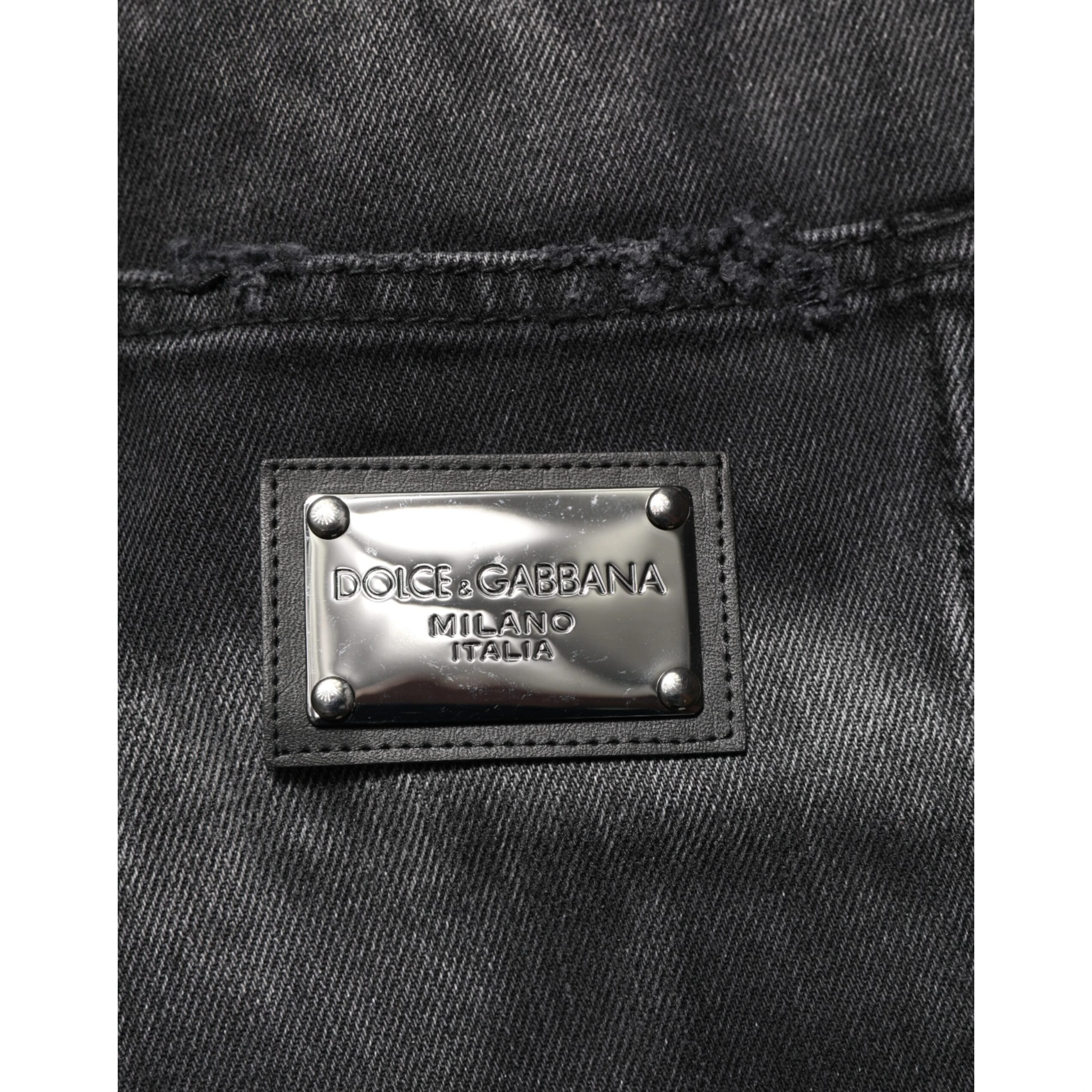Black Marbled Effect Straight Men Denim Jeans