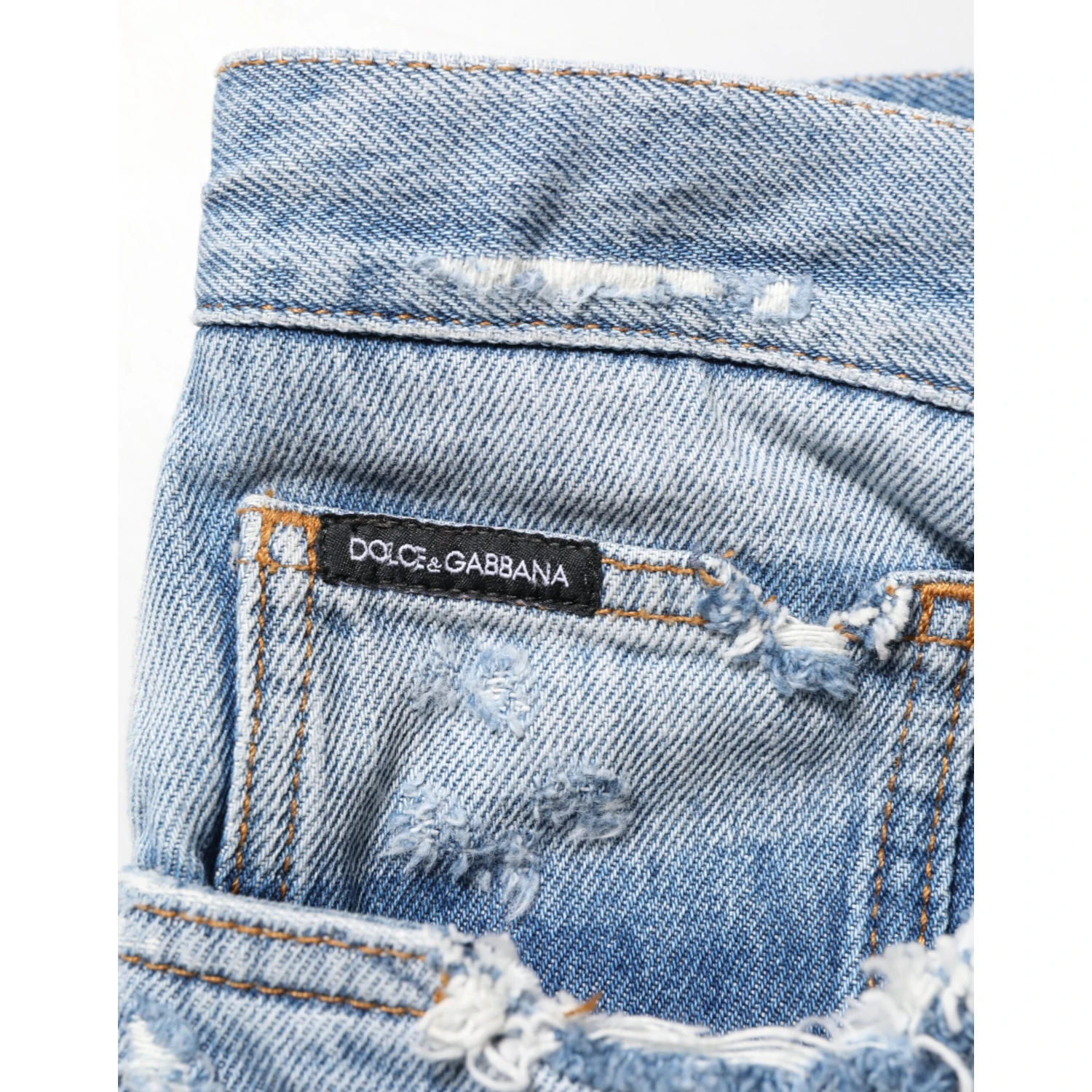 Blue Distressed Ripped Denim Pants Jeans