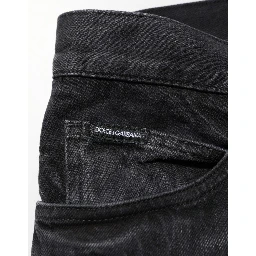 Black Washed Cotton Skinny Men Denim Jeans