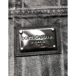 Black Grey Graphic Print Denim Pants Jeans