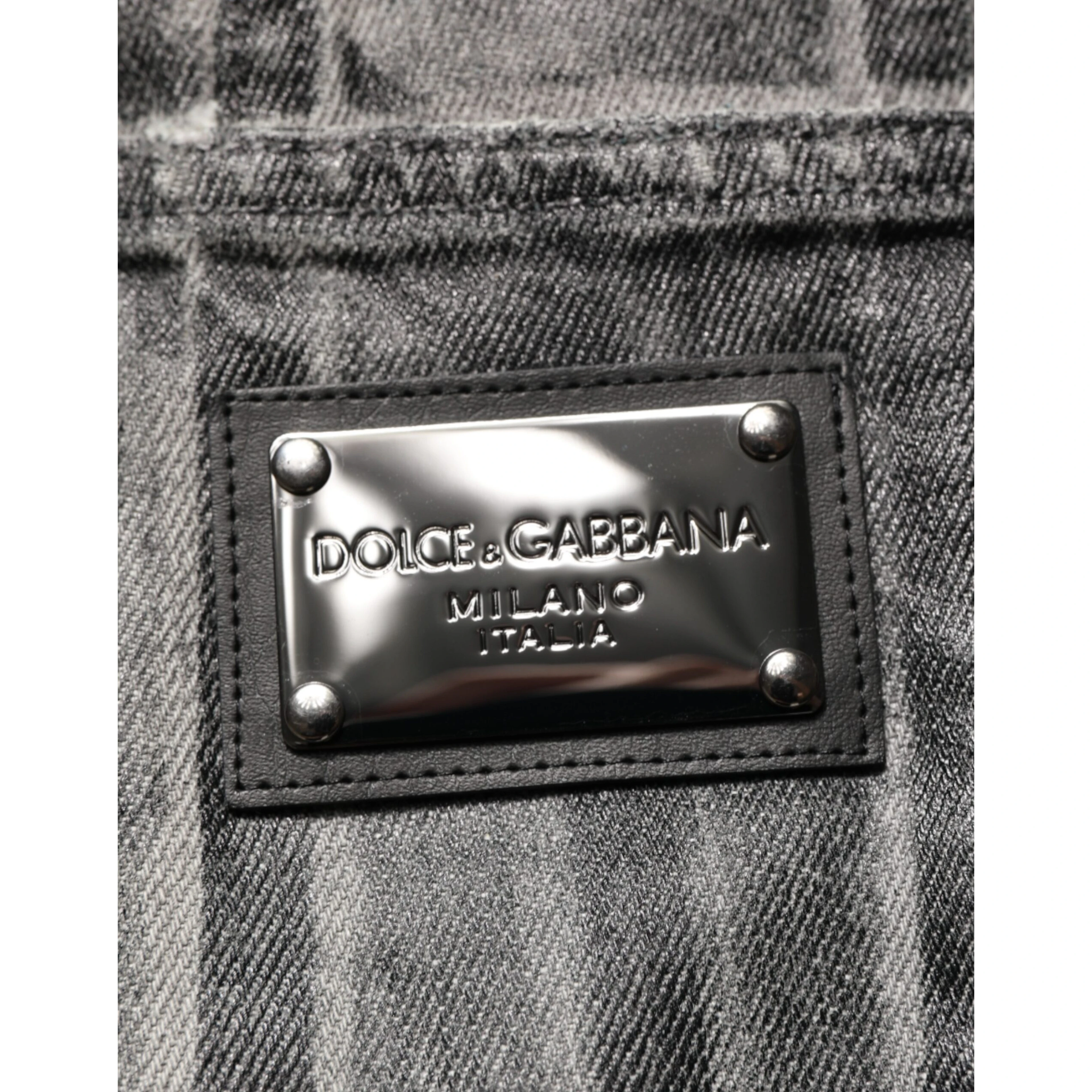 Black Grey Graphic Print Denim Pants Jeans